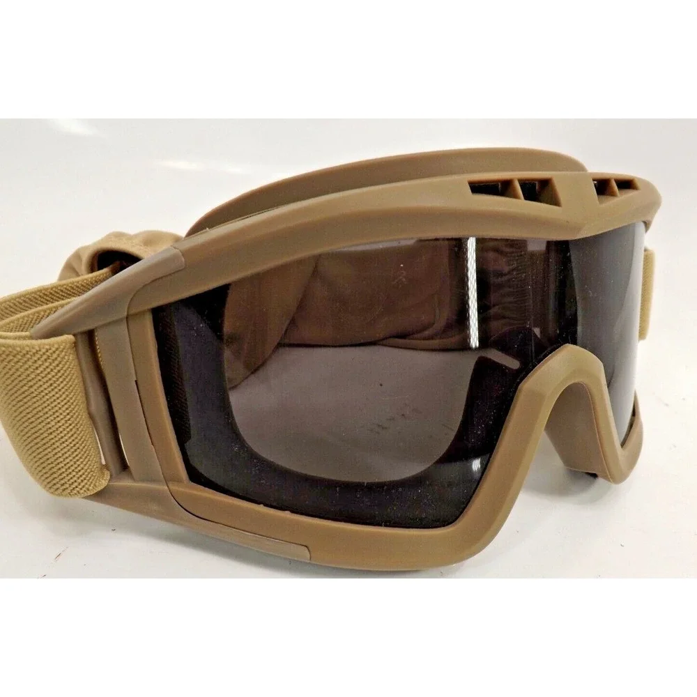 Tactical Windproof dark shade Coyote brown Airsoft adjustable safety goggles